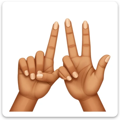 Two hands on the side with three fingers forming two triangles  sticker