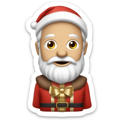 père Noël avec cadeau est costume rouge et barbe blanche sticker