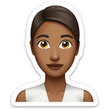 Brunette girl with tan skin wearing skincare mask sticker