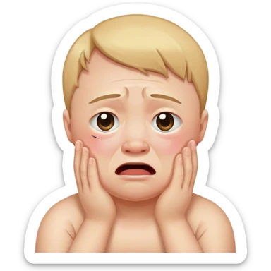 Down syndrome guy crying sticker