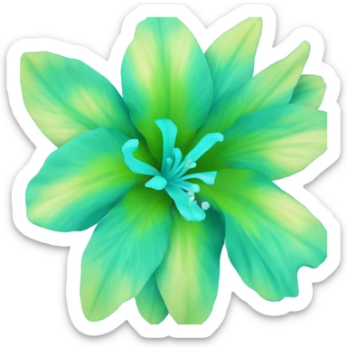 Hawaiian flower teal sticker
