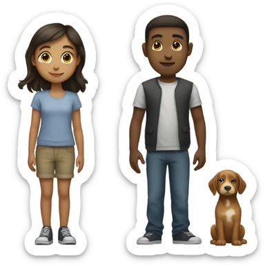 short girl stand next to tall boy sticker