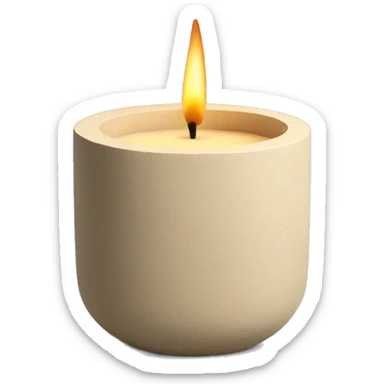 candle in beige concrete ridged vessel sticker