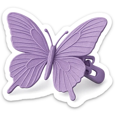 purple butterfly hair clip sticker