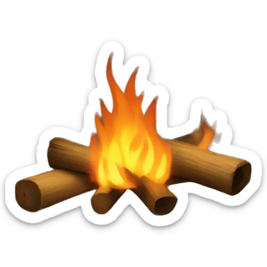 camp fireplace sticker