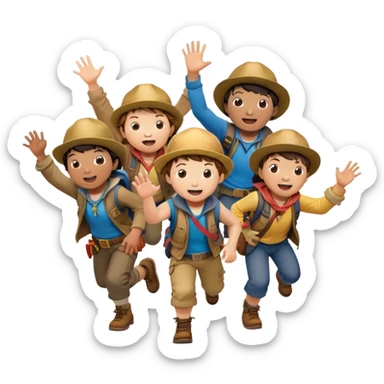 group of kids from the Goonies on adventure sticker