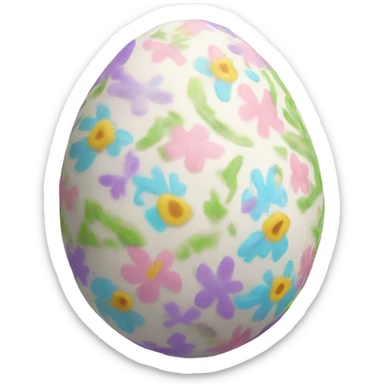 Realistic detailed pastel decorated Easter egg sticker