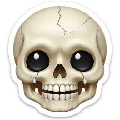 skull crying and laughing sticker