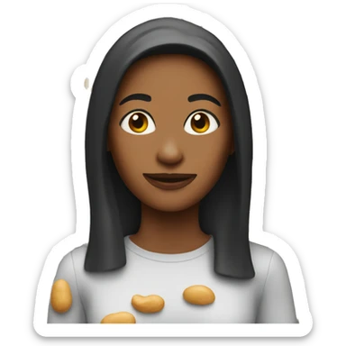 woman with peanuts  sticker