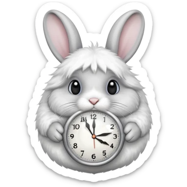 Un lapin qui a une horloge dqns la main sticker