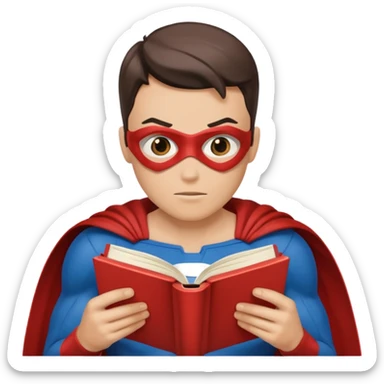read book with Super heros sticker