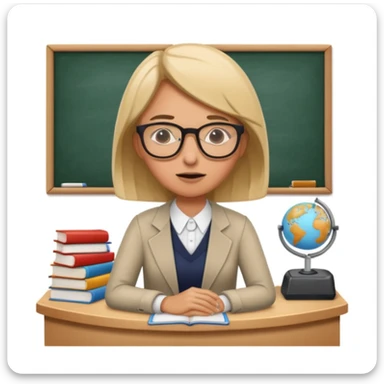 exhausted teacher in a bustling classroom sticker