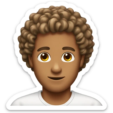 Tanned men curly hair sticker