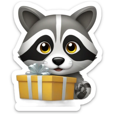 Gift with Raccoon  sticker