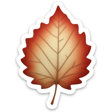 autumn red leaf sticker
