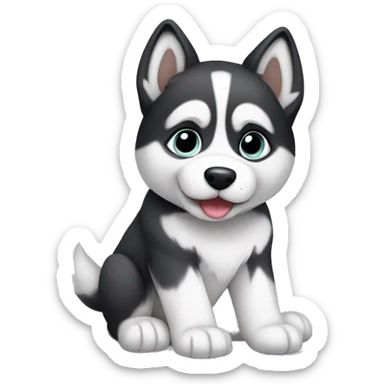 Husky puppy sitting sticker