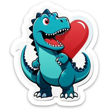 valentines dinosaur  sticker