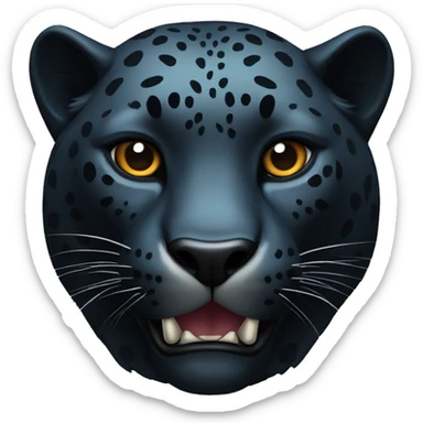 Black jaguar feline bust sticker