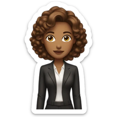 boss lady brown hair sticker