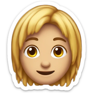 criar uma loirinha de cabelo liso, usando fone de ouvido sticker