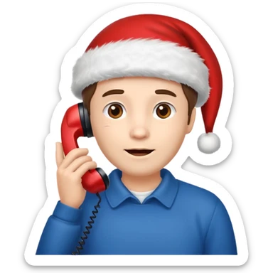 christmas talking on the phone sticker
