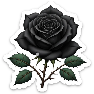 black rose with thorns sticker