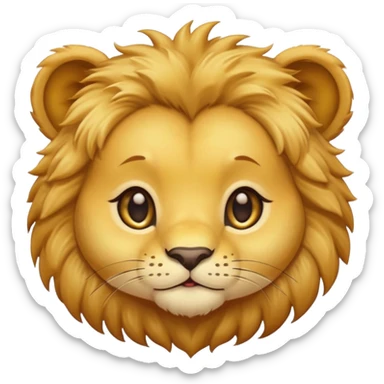 Cute baby lion's face (little cheeks, not much hair) sticker