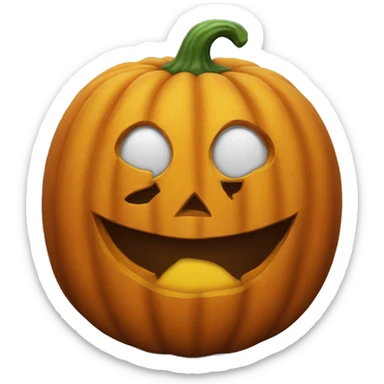 Halloween pumpkin with a face sticker