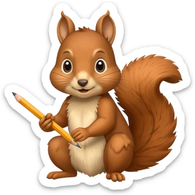 écureuil en train d'écrire sur une feuille sticker