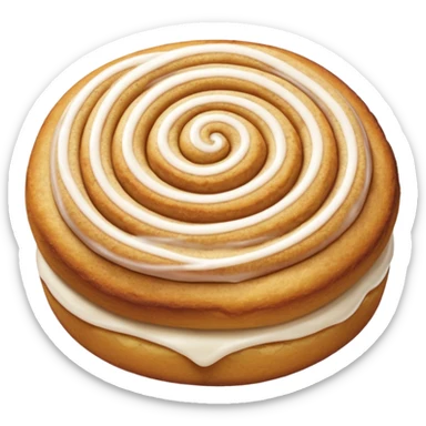 a snickerdoodle cookie that has a honeybun style swirl with cinnamon roll style icing sticker