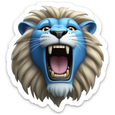 Blue lion rawring sticker