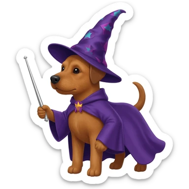 Dog wizard sticker