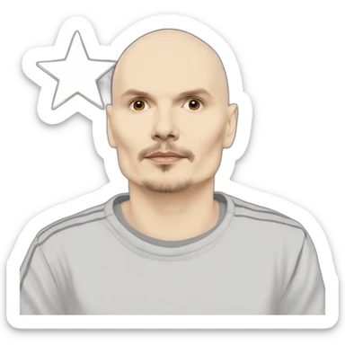 Billy corgan with a silver star on his t-shirt sticker