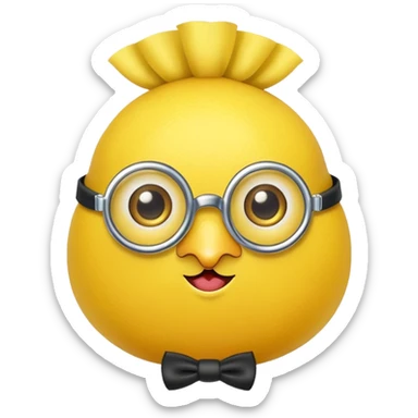 lemon with monocle and ruffled collar sticker