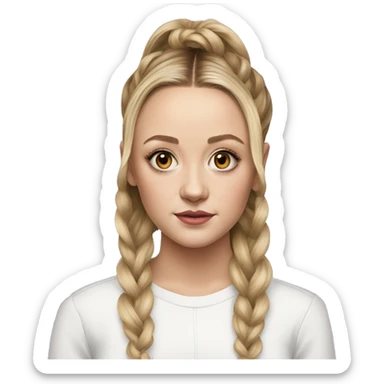 Billie Lourd, teenager hyperreal, photoreal portrait sticker