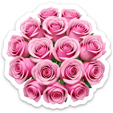 pink rose bouquet sticker