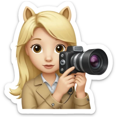 pony blonde taking photo sticker