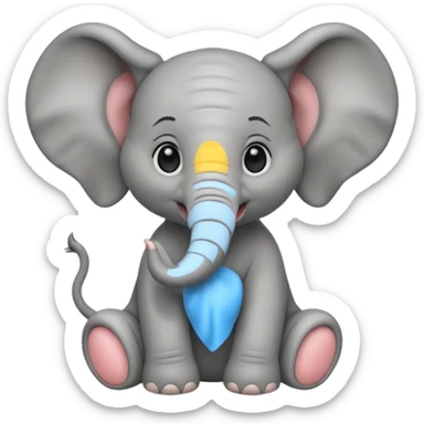 Baby elephant sitting sticker