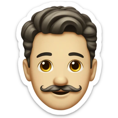 french young  men with mustache in 1950 sticker