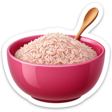pink bowl of rice apple style emoji sticker