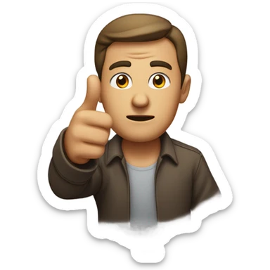 the man gets indignant and points his palm to the right. sticker