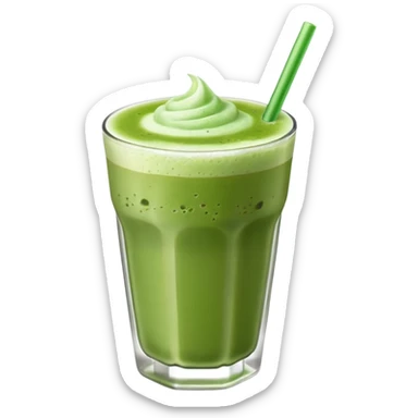 ice matcha latte top view sticker