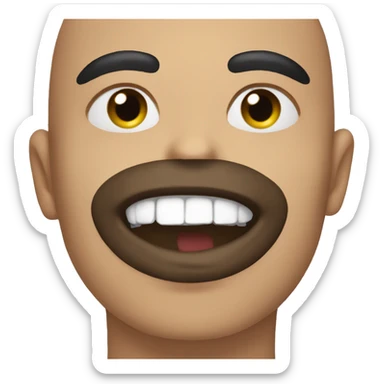 Top lip covering bottom lip with a “bruh” face  sticker