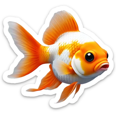 Oranda Goldfish orange white sticker