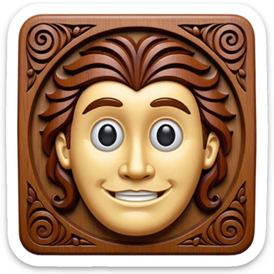 Wood carving sticker