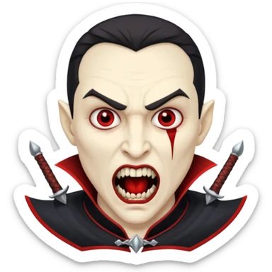 vampire guard with spear open mouth sticker