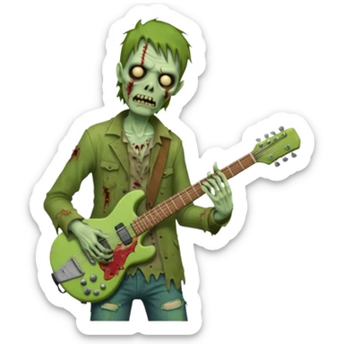 Zombie guitarist – ragged clothes sticker