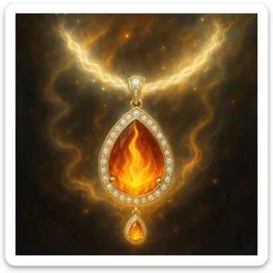 Make the necklace floating and ethereal, with a glowing aura sticker