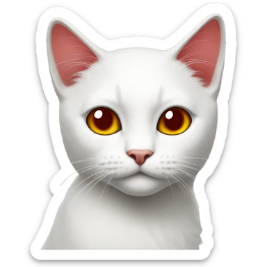 White-black-red cat walk sticker