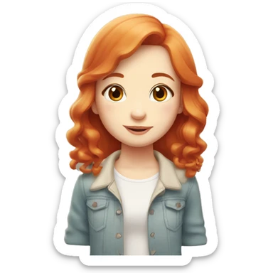 girl sonny angel, long red hair sticker